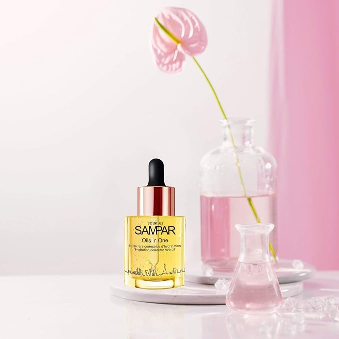 SAMPAR - Oils In One Hydration Corrector with Hyaluronic Acid, Raspberry & Borage Oil - Prevents Dehydration, Enhances Skin & Wrinkle Care - All Skin Types - Cruelty-Free, Made in Paris (1 oz)