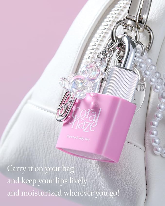 Glow Lock Jelly Tint 107 Petal 4g, Hydrating Jelly Glow Lip Stain, Glass-Like Shine Lip Gloss, Long-Lasting Color, Moisturizing Lip Enhancer, Collectible Lock-Shaped Design, Korean Makeup