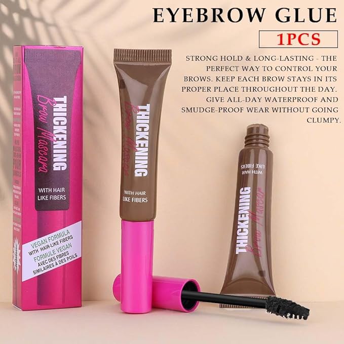 Tinted Thickening Brow Gel Brown Mascara,Brow Fast Sculpt,Waterproof, Transfer-proof, Brush to Fill in Eyebrows and Cover Gray Hairs - Cruelty Free - Light Medium Brown (1pc 06 Brunette)