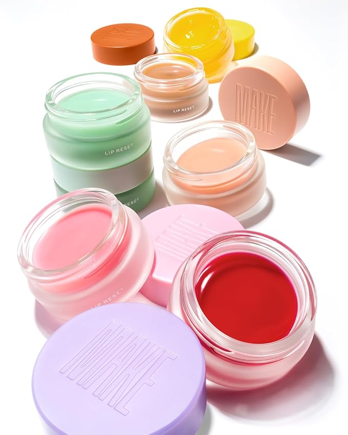 MAKE Beauty Lip Reset Overnight Lip Mask. Nourishing, Hydrating Lip Treatment for Dry, Flaky Lips. Plumps, Softens, and Smooths. Cosmic Cherry Flavor