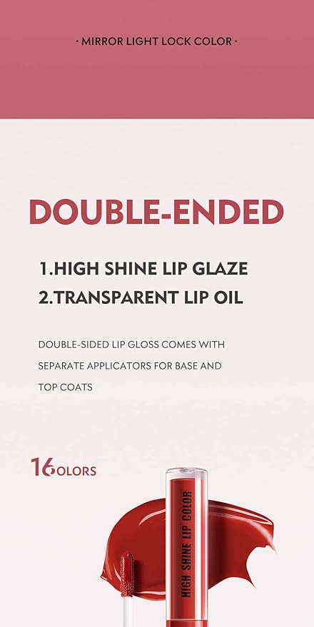 Generic Y-HaLi Double Headed Lip Gloss Moisturizing Lip Oil - Does Not Fade, Honey Lip Gloss and Red Lips - Long-lasting Formula (#07)