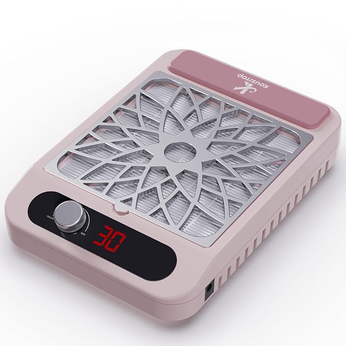 Nail Dust Collector for Nail Techs, Compact & Quiet Nail Vacuum dust Collector with Reusable Filter, Powerful Nail Fan Nail Tech Must Haves for Gel Polish, Pedicures, Salon & Home Use