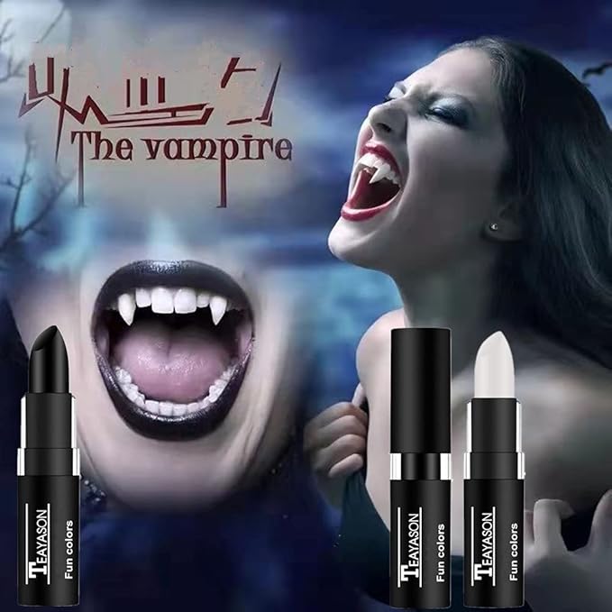 Go Ho 3 PCS Clown White Black Cream-Blendable Sticks,Waterproof Green Face Body Paint Professional SFX Makeup,Safe Facepaint Nose&Lip Smacking for Festival Halloween Makeup(White+Black+Green)