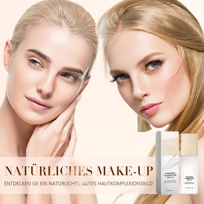 Color Changing Foundation for Mature Skin, Hydrating and Lightweight Liquid Foundations, Tone Suitable for All Skin Types (1pcs)