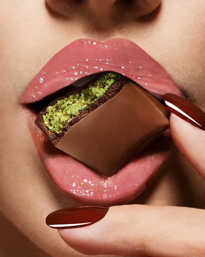 MODE Lip Glaze Dubai Chocolate Flavored Lip Gloss, Roll On Sweet Wet Nourishing Shine, Delicious Yummy Flavor, Hydrating Natural Skincare Fruit Oils, Made in NY USA
