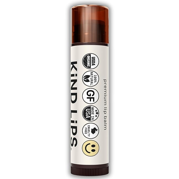 Kind Lips Organic Lip Balm Variety 5-Pack – Sweet Mint, Wild Cherry & More • 100% Natural, Clean, Moisturizing Lip Care • Made in USA • Gluten Free, Grain Free, Premium chapstick Gift Set