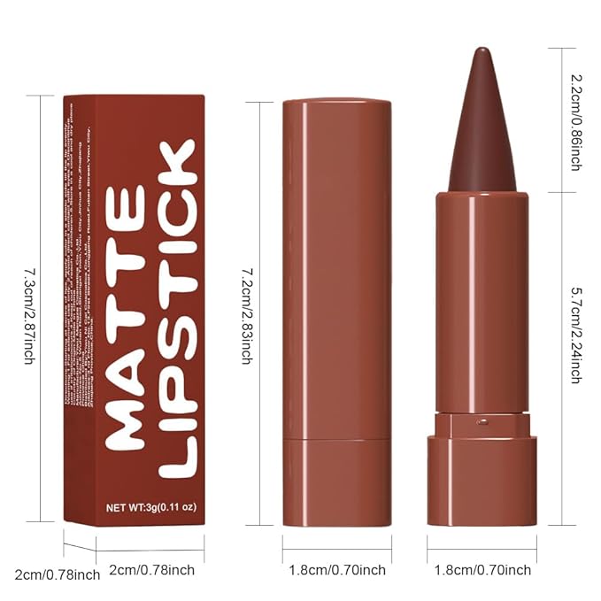 2Pcs Gradient Matte Lipstick Crayon Lip Liner pencil, Flawless Contour Gradual Ombre Effect lip Pencil, for Women Long Lasting Waterproof Smudge Proof Lipstick Pencil 03#+08#