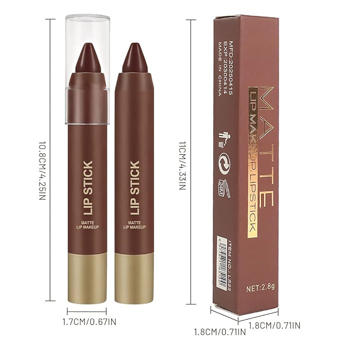 BINGBRUSH 2 in 1 Lip Liner and Lipstick Combo, Matte Lipstick Long Lasting Waterproof Lip Pencil Crayon, Smudge Proof Lip Stain,Hign Pigmented Women’s Makeup (01#Morning Latte)
