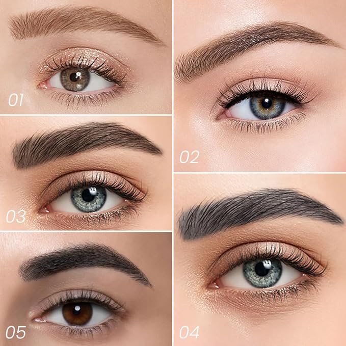 Kaely Eyebrow Pencils for Women, 4 Tip Magical Precise Waterproof Brow Pen, Microblading Eyebrow Contouring Pen, lapiz de cejas 3d Eye Brow Gel, 24h Smudge Proof,03 Black Brown