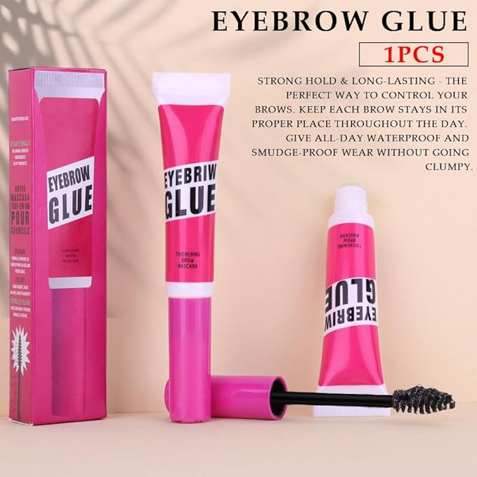 Tinted Thickening Brow Mascara,Brow Fast Sculpt,Waterproof, Transfer-proof, Brush to Fill in Eyebrows and Cover Gray Hairs - Cruelty Free - Light Medium Brown (1Pcs #09 transparent brow glue)