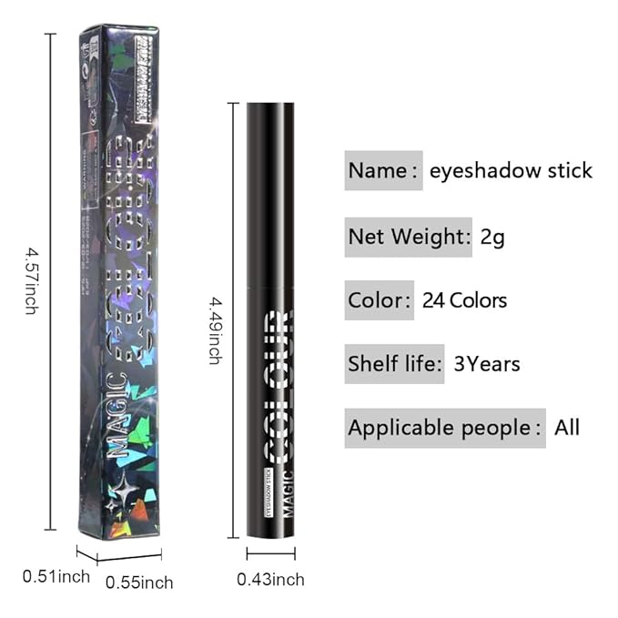 Red Metallic Shimmer Cream Eye Shadow Stick Makeup for Women, Red Metallic Shimmer Matte Eye Shadow Brightener Stick for Eyes, Waterproof Eyeshadow Pencil Applicator Blendable for Eye Highlight 08