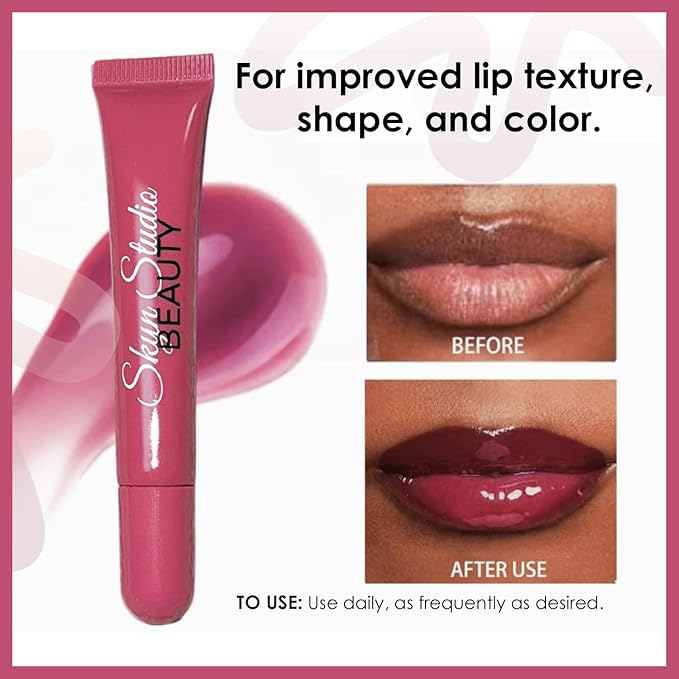BEAUTY Pucker Up Shea Butta Glossy Lip Balm, Hydrating Lip Balm, Peptide Lip Treatment, Exfoliating Lip Balm, Lightweight, Moisturize and Tint Lip Care Products (0.4 Oz) (Rose')