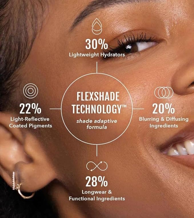 No Makeup Makeup Long-Lasting Lightweight Foundation & Brush Duo | Cruelty-Free, Fragrance-Free, Buildable, Transfer-Proof Makeup (Almond)