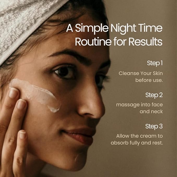 Luxury Anti Aging Face Cream – Hydrating Night Face Cream for Even Skin Tone, Reduce Dark Spots, Anti-Wrinkle Cream with Egyptian Barley, Ginseng, Sandalwood & Ceramides & Cell Renewal – 50 g