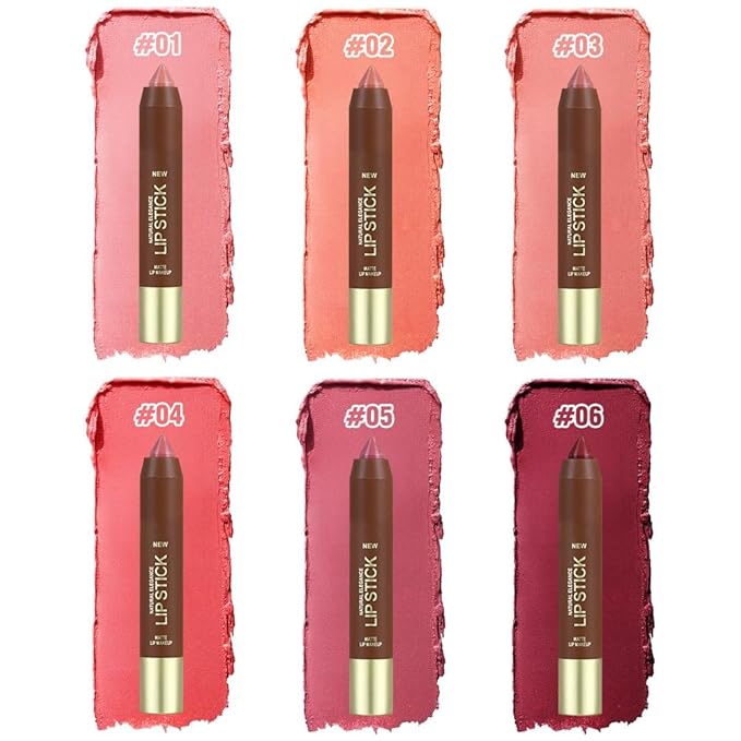 Cherry Red Matte Lipstick Crayon for Women, 24 Hour Lipstick Lip Liner Pencil Long Lasting Waterproof Smudge Proof, Vegan & Cruelty-Free, Neutral lip liner marker Easy Application Full Coverage B06#