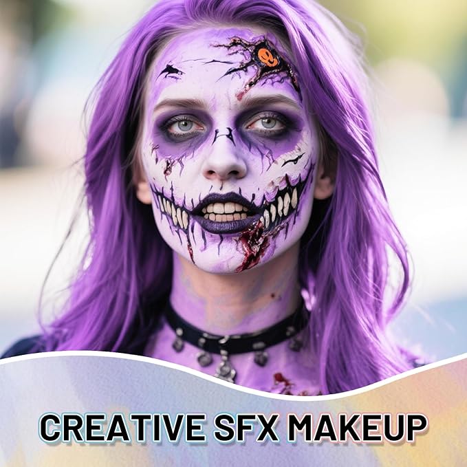 Light Purple Water Based Face Body Paint, 2.37 OZ Large Tube Full Coverage Face Paint for Ursula Cosplay Makeup,Washable Light Purple Body Painting for Adult Costume Party Halloween SFX Makeup