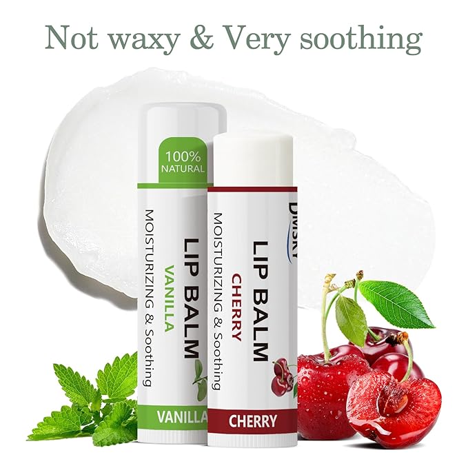 40 Pack Lip Balm Bulk, Fruit Lip Balm Variety Pack, Natural Moisturizing Balms for Dry Cracked Lips, Hydrating for Men Women Kids - 10 Flavors