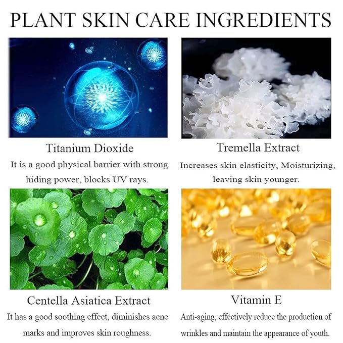 Mushroom Head Air Cushion CC Cream Nature Foundation, Moisturizing BB Cream, Long Lasting Matte Concealer, Bright Makeup Base with Mushroom Makeup Sponge (#04 Buff Beige)