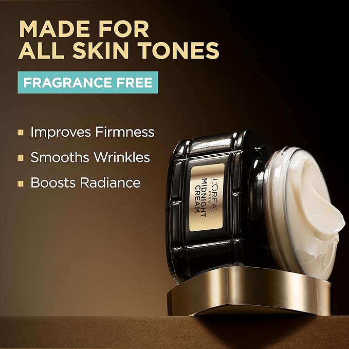 L'Oreal Paris Age Perfect Anti-Aging Midnight Face Cream, Fragrance-Free Face Moisturizer with Antioxidants to Reduce Wrinkles and Firm Skin, 1.7oz + Serum Sample