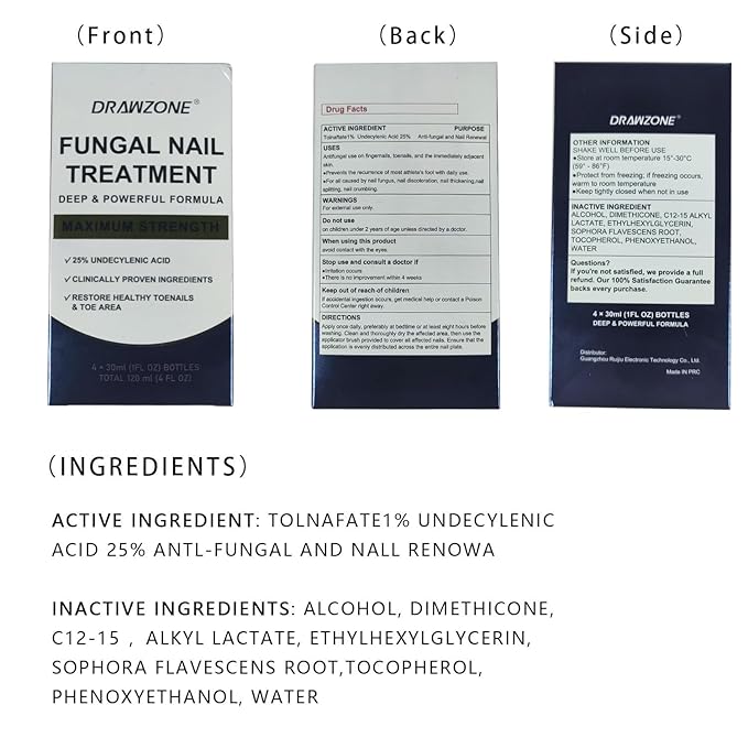 Toenail Fungus Treatment Extra Strength with 25% Undecylenic Acid, Ingrown toenail treatment, nail repair, Fungus nail treatment, yellow toenail, Damaged Nails foot fungus treatment (4Pack)