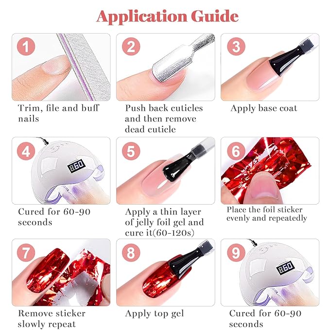 RARJSM Clear Jelly Foil Transfer Gel for Nails Art Stickers 3D Sculpture Painting Gel Nail Art Designs Nail Charms Rhinestone Decoration Adhesive Glue Drawing Sculpting Gelpolish Curing Requires