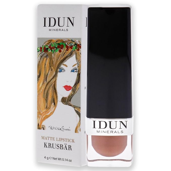 IDUN Minerals Matte Lipstick - Vegan Formula - Highly Pigmented - Rich Color Payoff - Long Lasting Wear - Suitable For All Skin Types - Krusbar - 0.14 Oz, Brownish Beige, (I0100318)