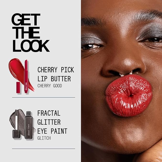 about-face Cherry Pick Lip Color Butter – High-Shine, Hydrating Lip Balm with Pomegranate Flower Extract & Cherry Butter – Vegan, Cruelty-Free, Clean Beauty – 0.06 oz (Red)
