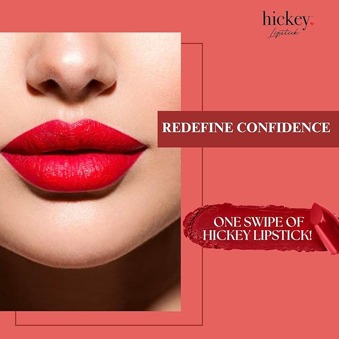 Hickey Lipstick Organic Refill – Mile High Perfect Red & Big Trouble Berry Wine – Long Lasting Lipstick for Women, Highly Pigmented, Hydrating & Moisturizing Lipstick – Gluten-Free & Vegan
