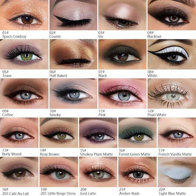Kaely Pressed Single Eyeshadow Makeup, Amber Rush Shimmer Highly Pigmented Monochrome Eye Shadow Palette, Waterproof Neutral Powder Mini Eyeshadow, sombras para ojos, Lightweight Blendable, 21