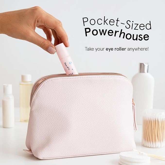 grace & stella Under Eye Brightener with Rose Quartz Rollerball - Hyaluronic Acid & Caffeine Eye Serum for Dark Circles and Puffiness - Travel Size Toiletries - Vegan Skincare (15ml / 0.51floz)