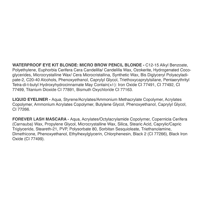 bdb Universal Eyebrow Kit - Eyebrow Pencil, Liquid Eyeliner & Mascara, Long-Lasting, Waterproof, Blonde