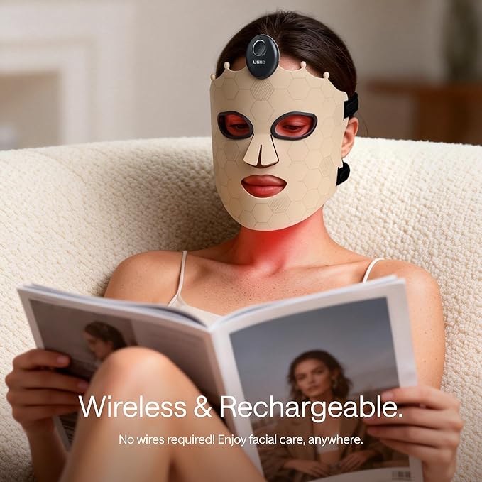 Ulike ReGlow Lite LED Mask With 3 Modes for Anti-Acne & Anti-Aging, Powerful LED Beads With Red, Blue and Mixed Light, 3D Facial Comfort Fit, Red Light Therapy Skin Care At Home