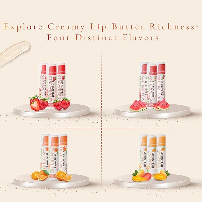 CHAP-LIP Original Lip Balm Hydrating Bulk Chap Stick with Fruit Flavors, Coconut Oil, and Cocoa Butter - Christmas Gift Stocking Stuffers Lip Therapy Pack for Men and Women - Made in the USA, 24 Pack