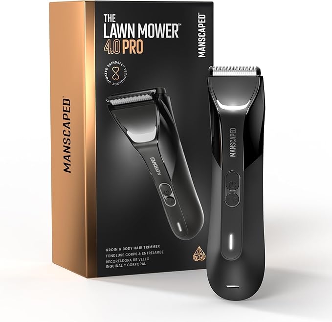 MANSCAPED® The Lawn Mower® 4.0 PRO - Groin & Body Hair Trimmer, Updated SkinSafe® Trimmer Blade, Waterproof Wet/Dry Groomer, USB-C & Wireless Charging Compatible, Men’s Ball Shaver with Travel Lock