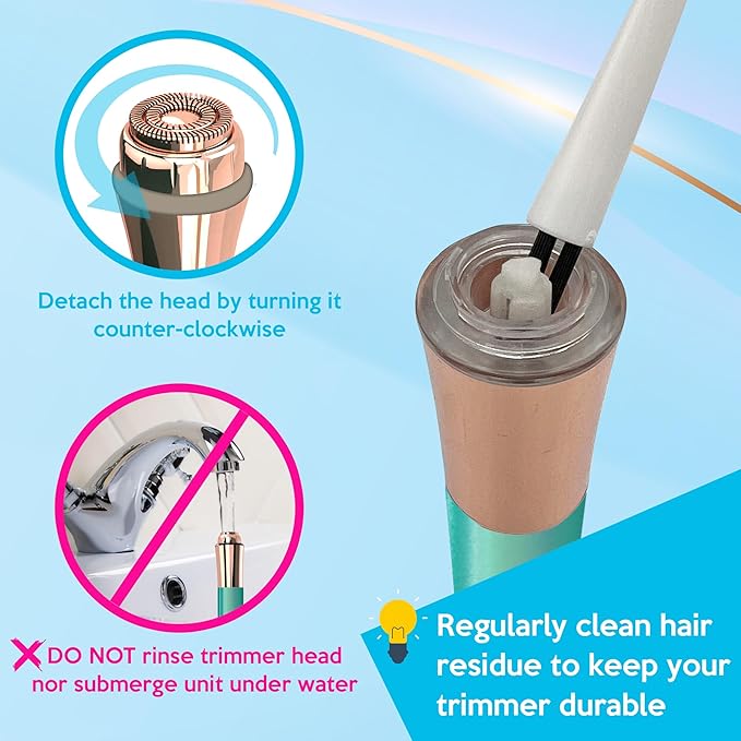 iMusthav Facial Hair Remover for Women – Painless Flawless Electric Razor, Epilator & Trimmer 18K Gold-Plated Dual Ring Floating Head 20mm, USB Rechargeable, 360° LED Light for Face, Lip & Chin