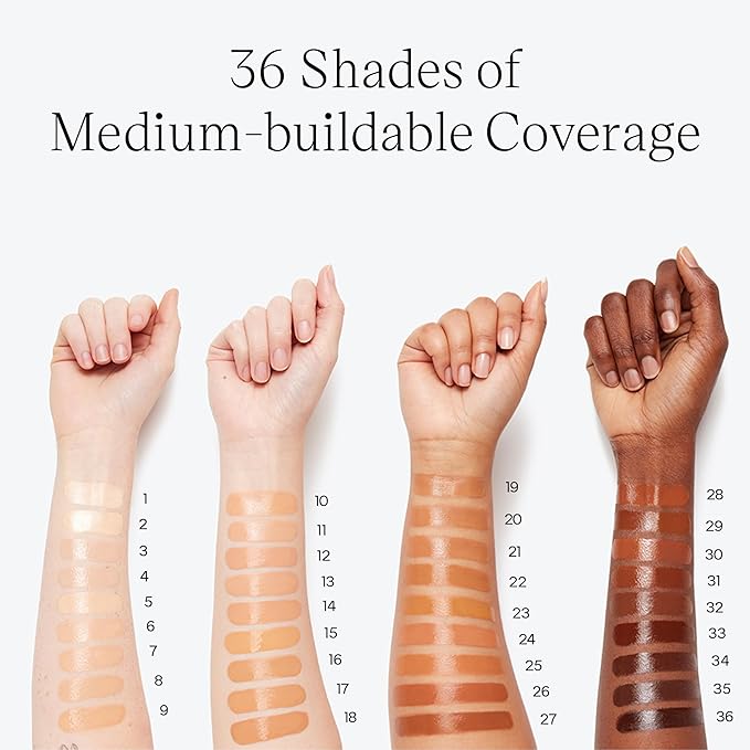 Saie Glowy Super Skin Tint Liquid Foundation - Weightless + Dewy Foundation with Lightweight Medium Coverage - Hydrating Face Makeup + Skin Care Serum Hybrid with Hyaluronic Acid - Shade 8 (1.01 oz)