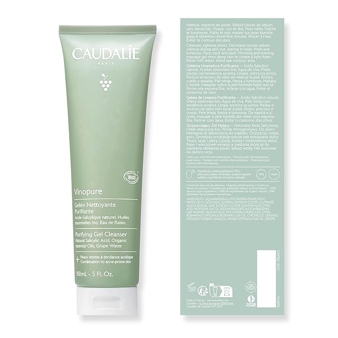 Caudalie Vinopure Salicylic Acid Cleanser, Pore Purifying Gel Cleanser - 150 mL