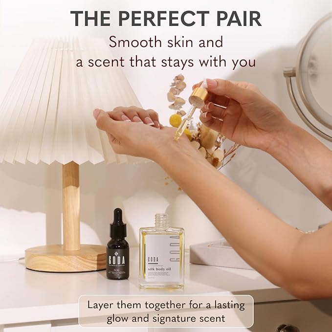 GODA for Her Perfume and Silk Body Oil for Women - Perfect Bundle for Your Daily Stunning Beauty and Attraction