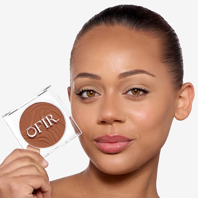 OFIR Geo Sculpt Blendable Cream Bronzer | Buildable Radiant Finish with Vitamin E | Vegan & Cruelty Free Makeup Bronzer | Sun Kissed Glow Compact For Sculpting Cheekbones |Cove - Medium Brown, 0.24 oz