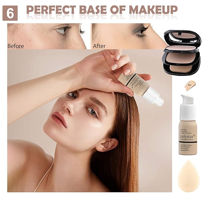 All in One Makeup Kit Full 12 Colors Naked Eyeshadow,2 Color Compact Powder,Liquid Foundation,Lipsticks, Blush,Eyebrow Soap,Winged Eyeliner Stamp,Makeup Gift Set for Women, Teens & Girls(Naked)