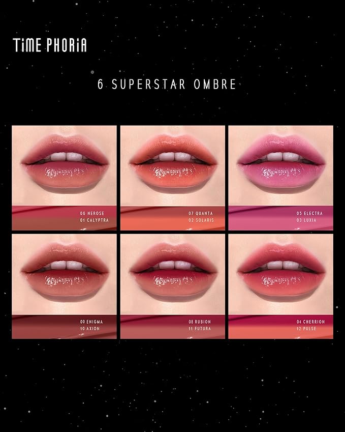 STELLAR DUST LIP STAIN-Waterproof and Transferproof Lip Tint For Women, Glossy Finish Lip Gloss, Lightweight High Coverage, Long Lasting, Stocking Stuffers For Teen Girls (10)