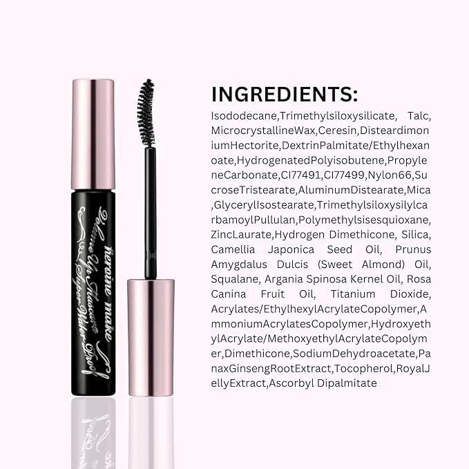 HEROINE MAKE by KISSME Volumizing Mascara Waterproof & Curvy Brush for Eye Makeup | Waterproof Mascara Volume & Length by Defining Fiber for Long-lasting Natural Eyelash Look, from Japan, Black, 3 EA