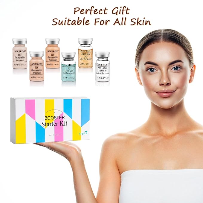 BB Shine Glow Starter Kit Serum Foundation Skincare Mix Set Hyaluronic Acid Serum Ampoules and Essence Foundation, 0.27oz 6 Vial Glow Pigment Skincare Kit