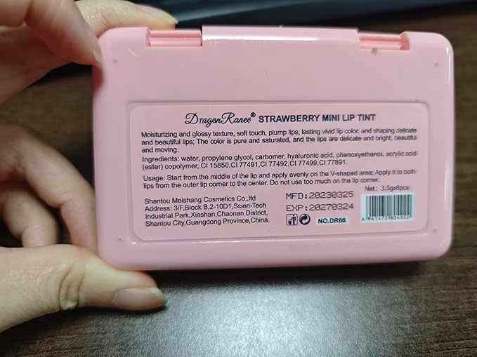 6 Colors Lip Tint Stain Set, Mini Liquid Lipstick, Lip Gloss for Women, Moisturizing Natural Korean Lip Tint Set, Lip Stain Long Lasting Waterproof, Non-Stick Cup, High Pigment, Lip Makeup