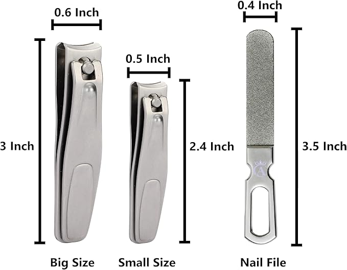 Made in Solingen, Germany – APEXAY Professional Nail Clippers Set, Premium Fingernail & Toenail Cutter for Men & Women, Heavy Duty, Surgical Stainless Steel, Sharp, Durable, for Thick Nails, Trim Easy