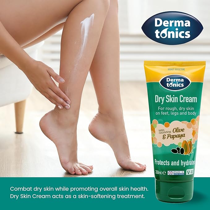 Dermatonics Dry Skin Cream for Cracked Heels, Hands & Feet | 10% Urea Intensive Care Solution, Softening Calloused, Rough & Damaged Skin - Absorbs Quickly | Hydrating Moisturizer - Daily Use | 200 ml
