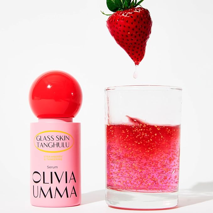 Olivia Umma Glass Skin Tanghulu Strawberry & Tangerine Serum – Anti Aging Korean Face Serum with Niacinamide & Vitamin C, B, A, E – Brightening & Hydrating Korean Skin Care for Face – 40ml