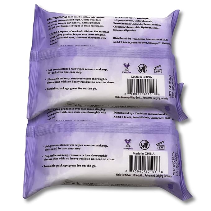 mivida Hypoallergenic Makeup Remover Wipes With Hyaluronic Acid, Alcohol Free & Frageance Free Makeup Wipes For Sensitive Skin, Plant Based Make Up Remover, Travel Friendly 2 × 25 Count