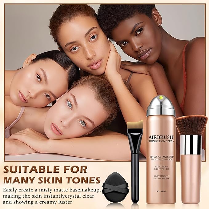 Air Brush Makeup Foundation,Magic Minerals Airbrush Foundation Makeup,Silk Flawless,Buildable Coverage,Moisturizing Formula for Smooth Radiant Skin (07 Medium)