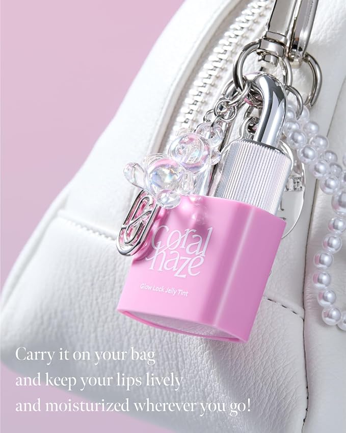 Glow Lock Jelly Tint 102 Candy 4g, Hydrating Jelly Glow Lip Stain, Glass-Like Shine Lip Gloss, Long-Lasting Color, Moisturizing Lip Enhancer, Collectible Lock-Shaped Design, Korean Makeup